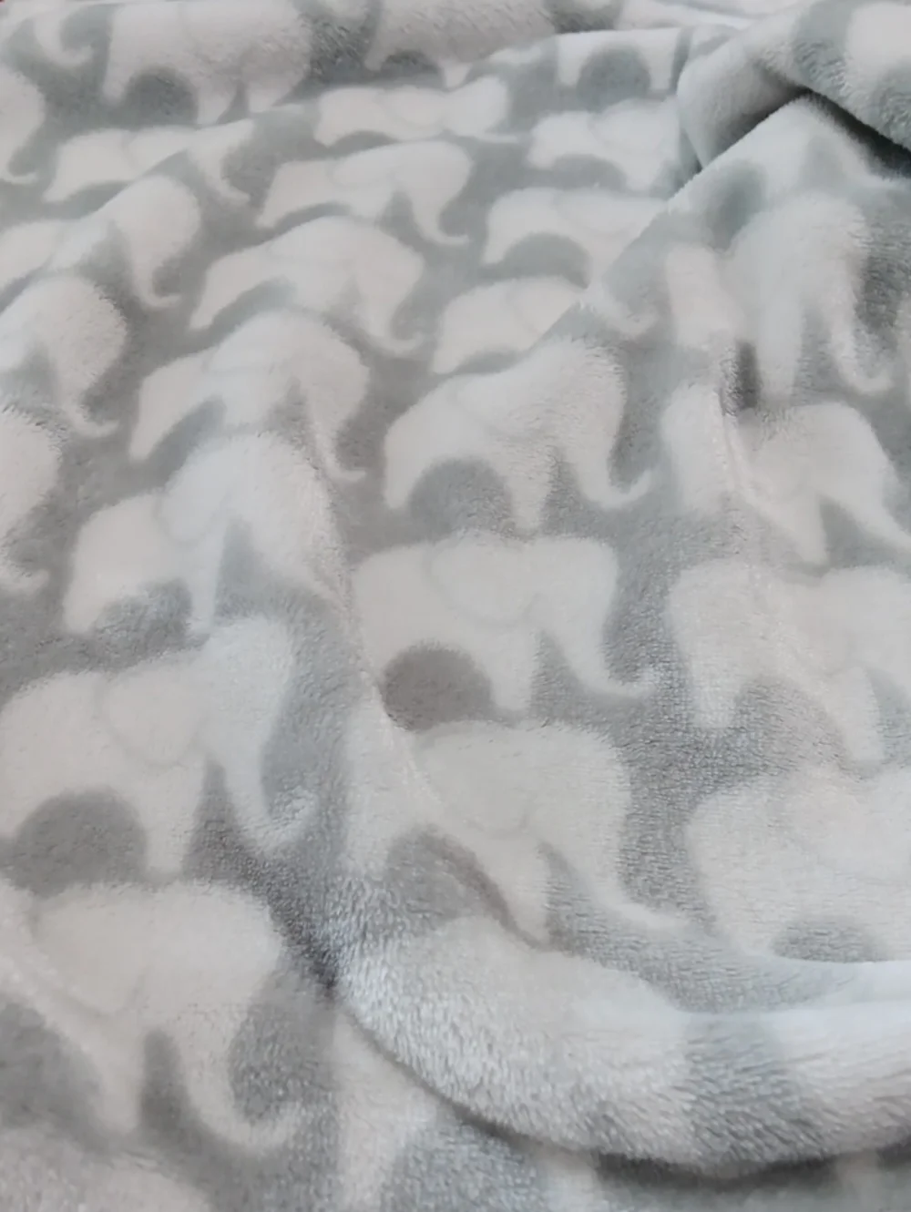HB  Grey And White Elephant Baby Blanket